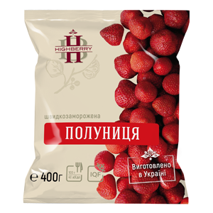 заморожена полуниця від виробника, заморожені ягоди для дистриб'юції, ягоди заморожені оптом, зроблено в україні ТОВ хайберрі фасовано для тм highberry